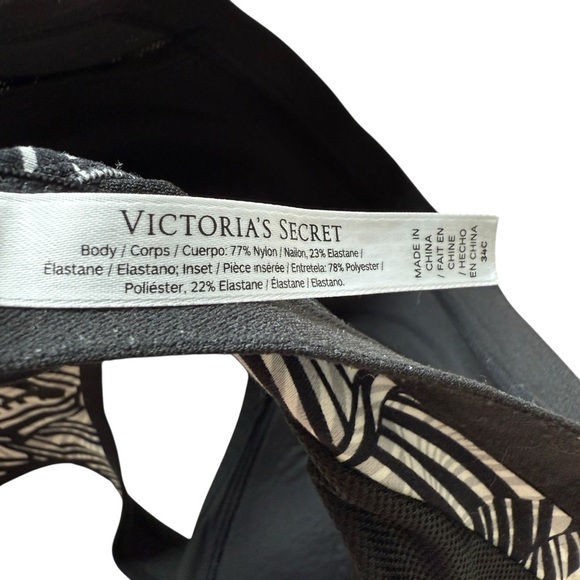 Victoria's Secret VSX Incredible Sports Bra 34C Black High Support Racerback Gym - Picture 8 of 10